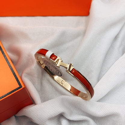 [Zalyn]CLASSIC HM CLIC RED 8MM ENAMEL BRACELET