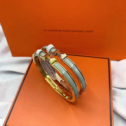 [Zalyn]CLASSIC HM CLIC GREEN 8MM ENAMEL BRACELET