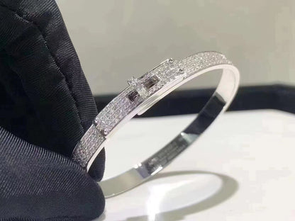 [Zalyn]HM KELLY BRACELET IN SILVER AND FULL PAVE DIAMOND