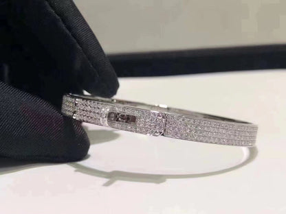 [Zalyn]HM KELLY BRACELET IN SILVER AND FULL PAVE DIAMOND