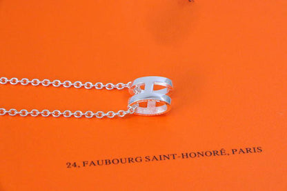 [Zalyn]HM NECKLACE H LETTER OVAL SERIES