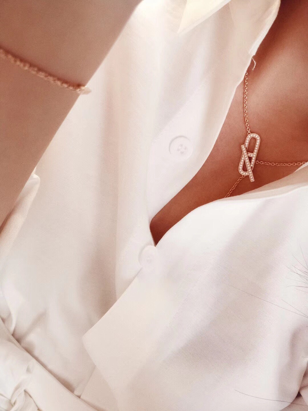 [Zalyn]HM FIRE PIG NOSE NECKLACE TRENDY STREET