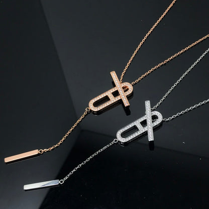 [Zalyn]HM NECKLACE PLATINUM ROSE GOLD DIAMOND