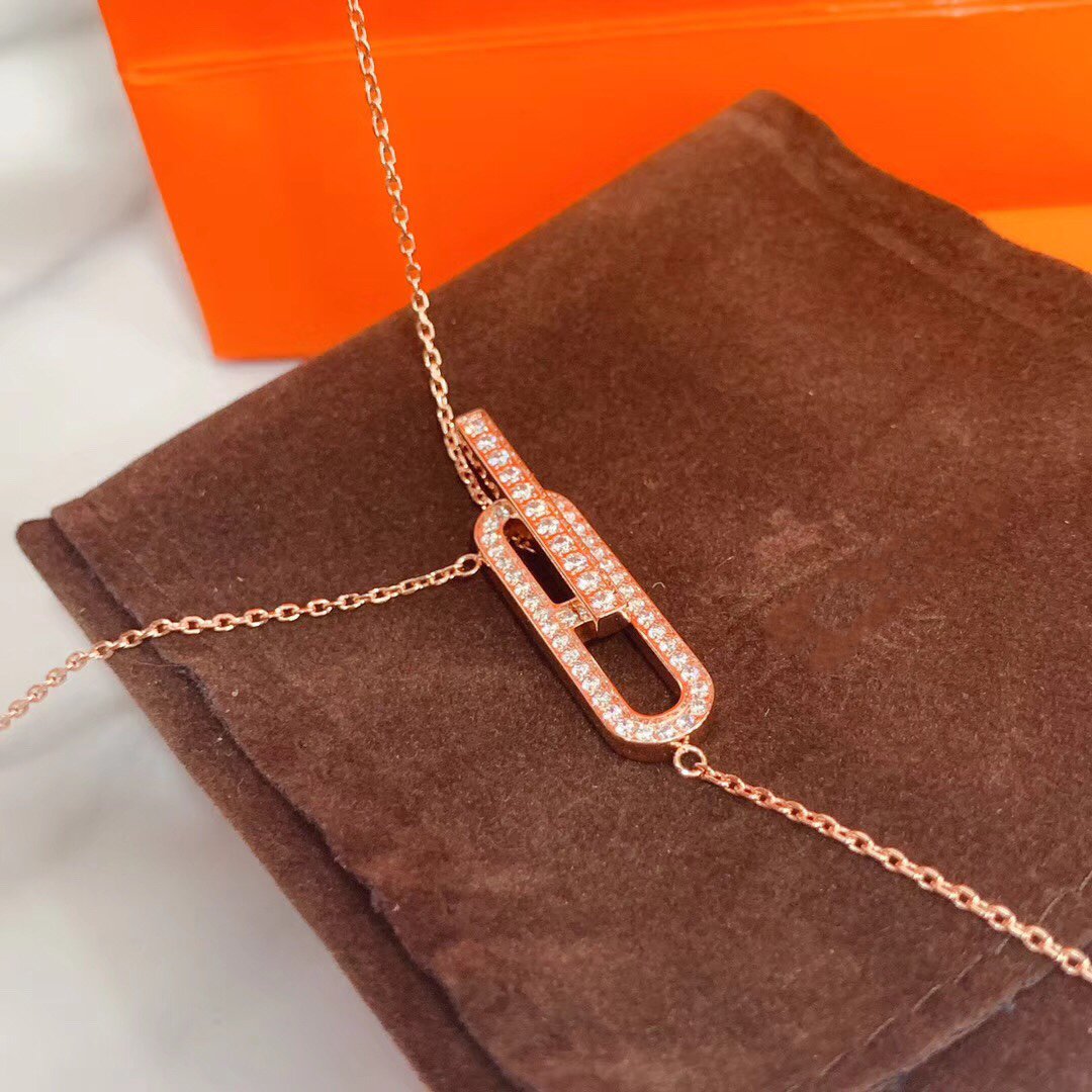 [Zalyn]HM NECKLACE PLATINUM ROSE GOLD DIAMOND