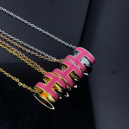 [Zalyn]H NECKLACE PINK