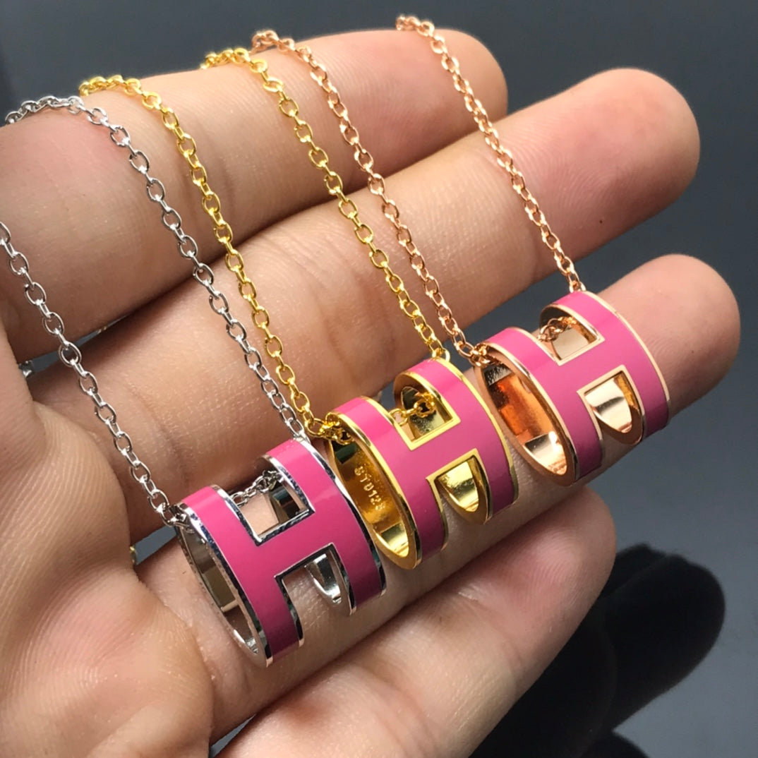 [Zalyn]H NECKLACE PINK