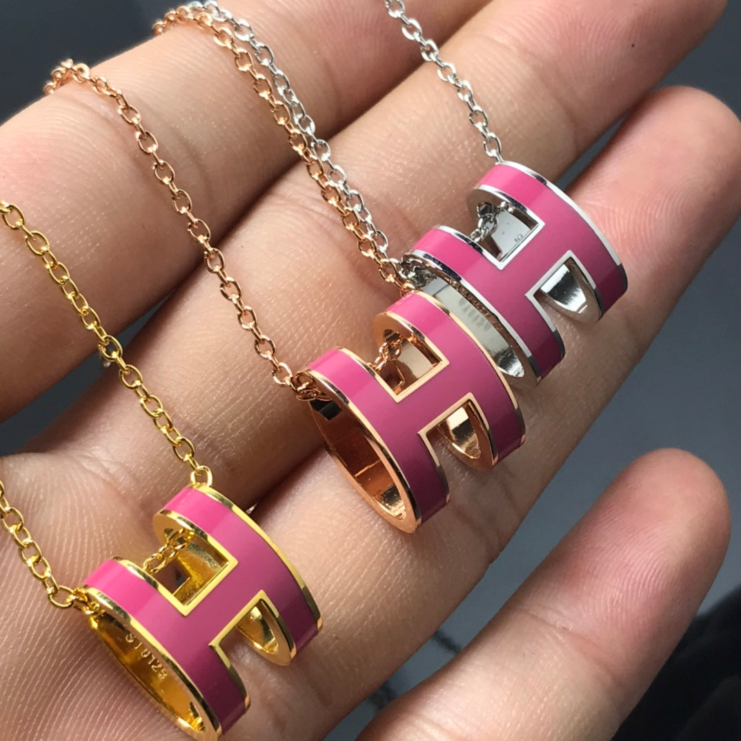 [Zalyn]H NECKLACE PINK