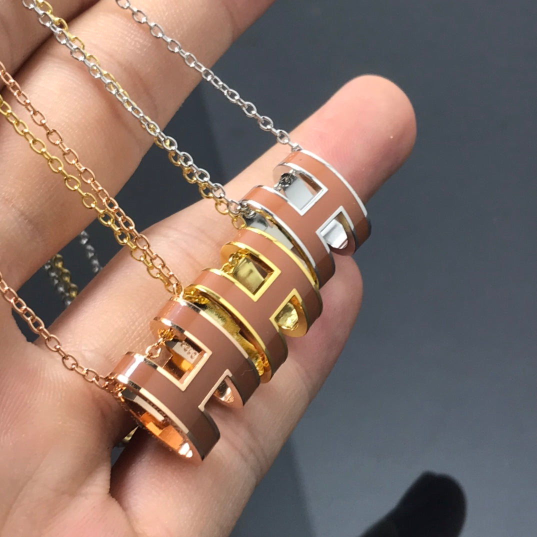 [Zalyn]H NECKLACE BROWN