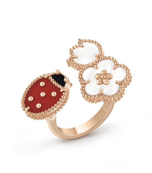 [Zalyn Jewelry ]LUCKY 3 MOTIF ROSE GOLD RING