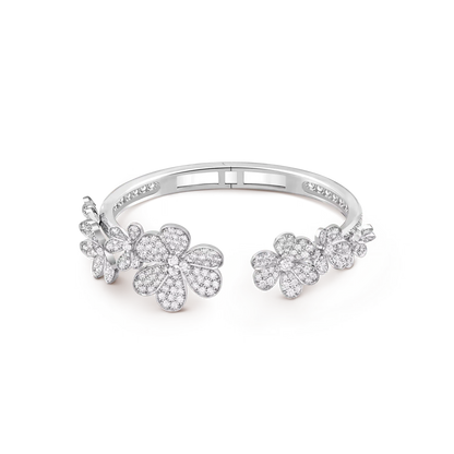 [Zalyn]LUMINOUS BLOSSOM OPEN BANGLE