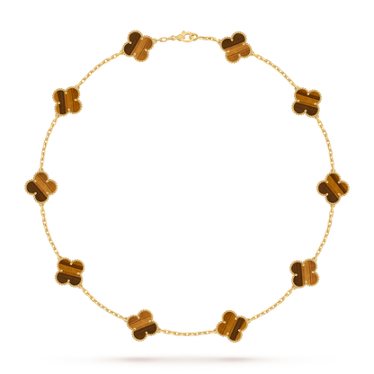 [Zalyn]CLASSIC LUCKY 10-MOTIF CLOVER NECKLACE GOLD COLLECTION