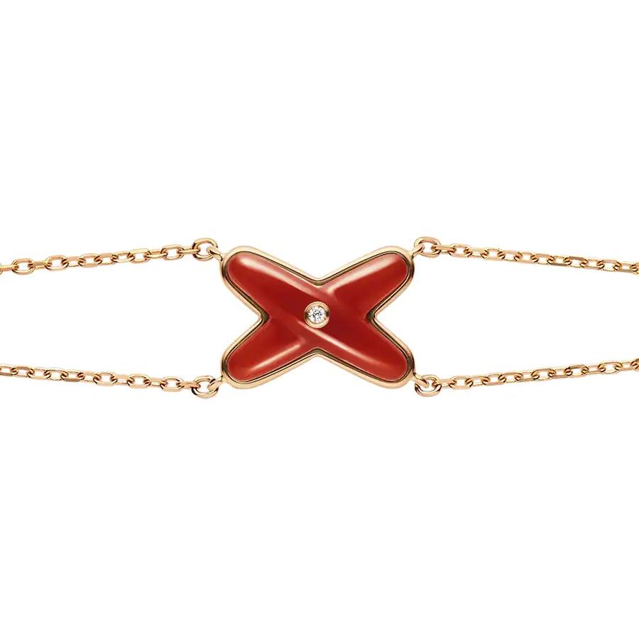 [Zalyn]JEUX BRACELET CARNELIAN ROSE GOLD 1 DIAMOND