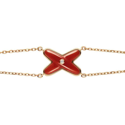 [Zalyn]JEUX BRACELET CARNELIAN ROSE GOLD 1 DIAMOND