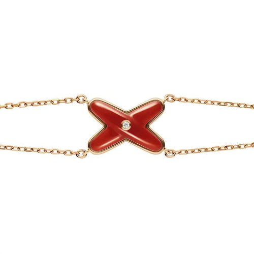 [Zalyn]JEUX BRACELET CARNELIAN ROSE GOLD 1 DIAMOND