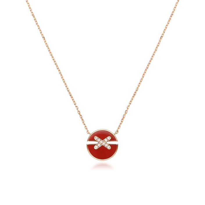 [Zalyn Jewelry ]JEUX DE ROSE GOLD DIAMOND NECKLACE