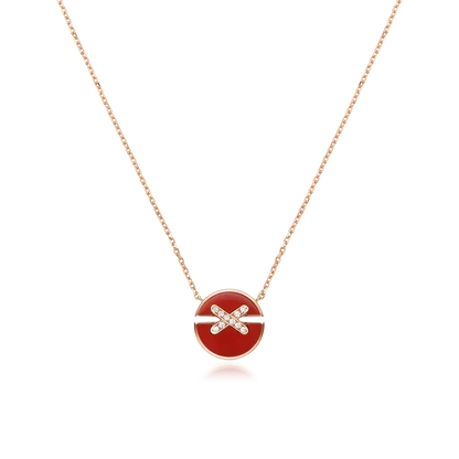[Zalyn Jewelry ]JEUX DE ROSE GOLD DIAMOND NECKLACE