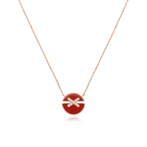 [Zalyn Jewelry ]JEUX DE ROSE GOLD DIAMOND NECKLACE