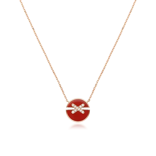 [Zalyn Jewelry ]JEUX DE ROSE GOLD DIAMOND NECKLACE