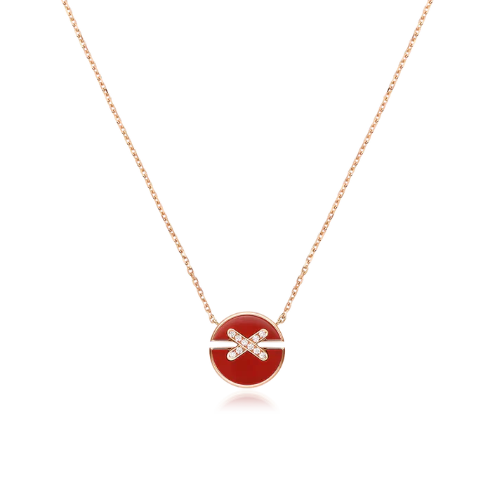 [Zalyn]JEUX DE ROSE GOLD DIAMOND NECKLACE
