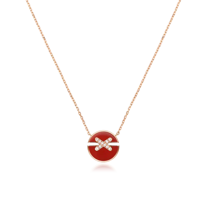 [Zalyn]JEUX DE ROSE GOLD DIAMOND NECKLACE