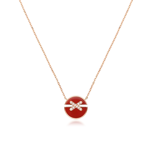 [Zalyn]JEUX DE ROSE GOLD DIAMOND NECKLACE