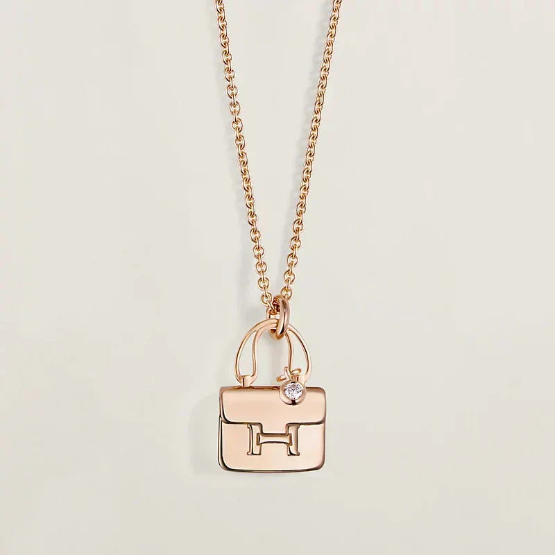 [Zalyn]AMULETTE PEDANT ROSE GOLD NECKLACE