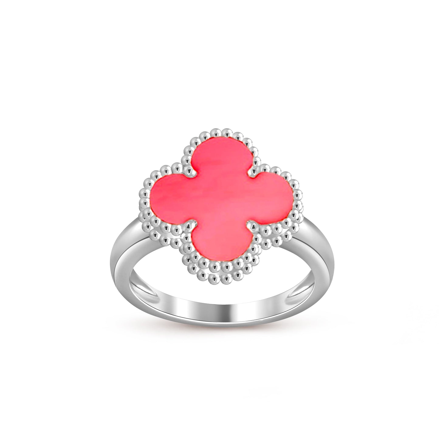 [Zalyn]LUCKY CLOVER VINTAGE WHITE GOLD RING COLLECTION