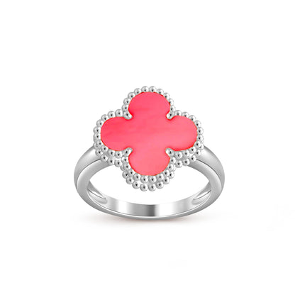[Zalyn]LUCKY CLOVER VINTAGE WHITE GOLD RING COLLECTION