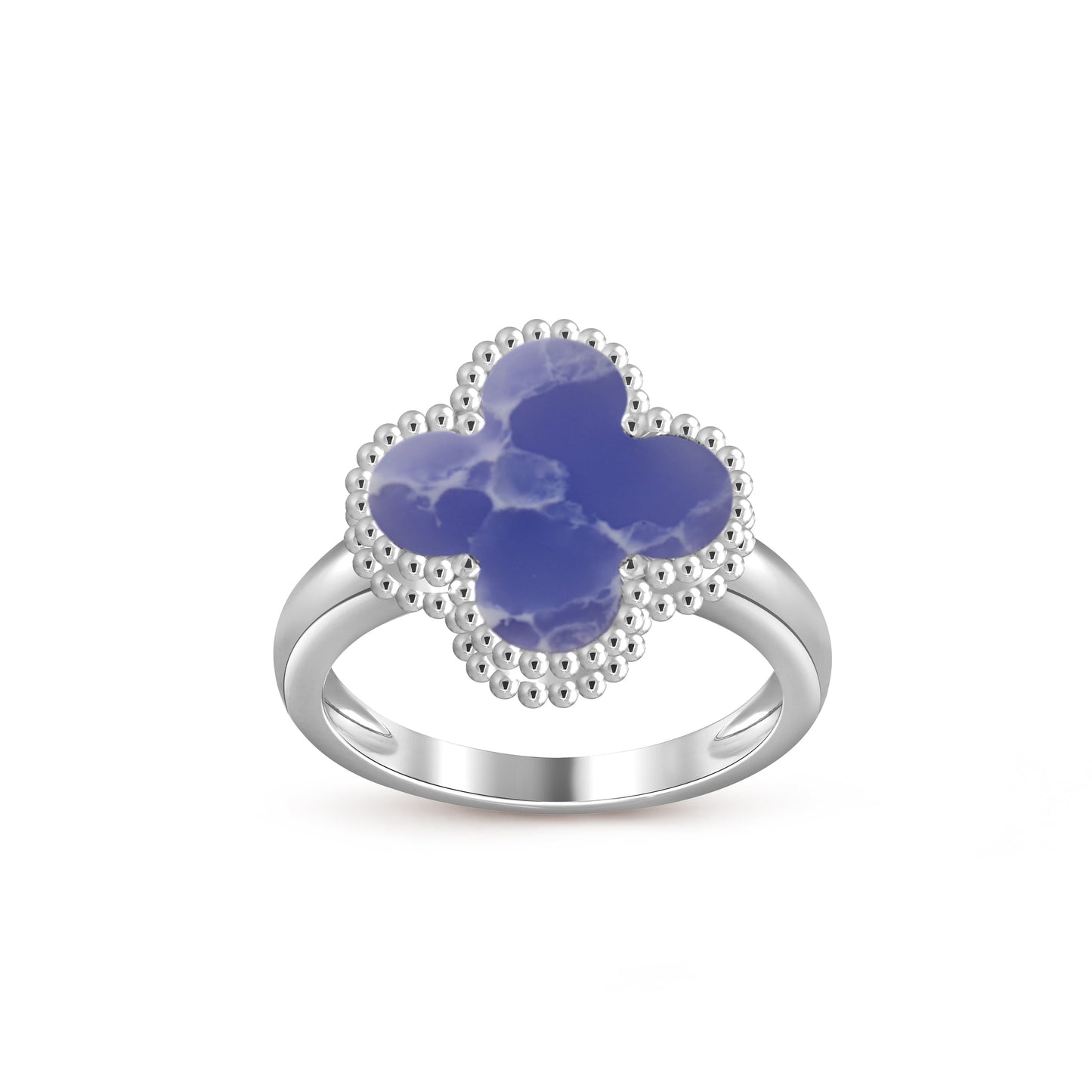 [Zalyn]LUCKY CLOVER VINTAGE WHITE GOLD RING COLLECTION