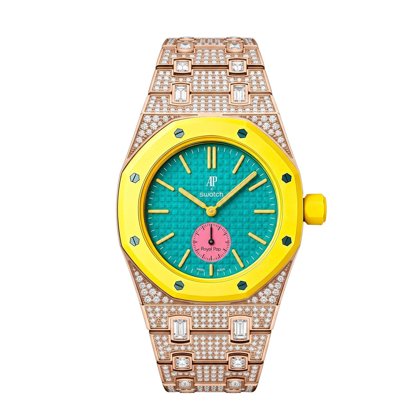 [Zalyn]Royal Oak Pop Exclusive Bioceramic Case & Bioceramic Strap Full Diamond