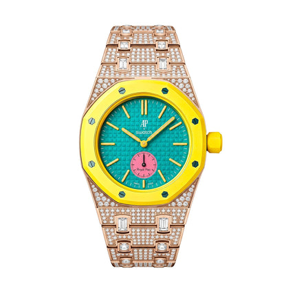 [Zalyn]Royal Oak Pop Exclusive Bioceramic Case & Bioceramic Strap Full Diamond