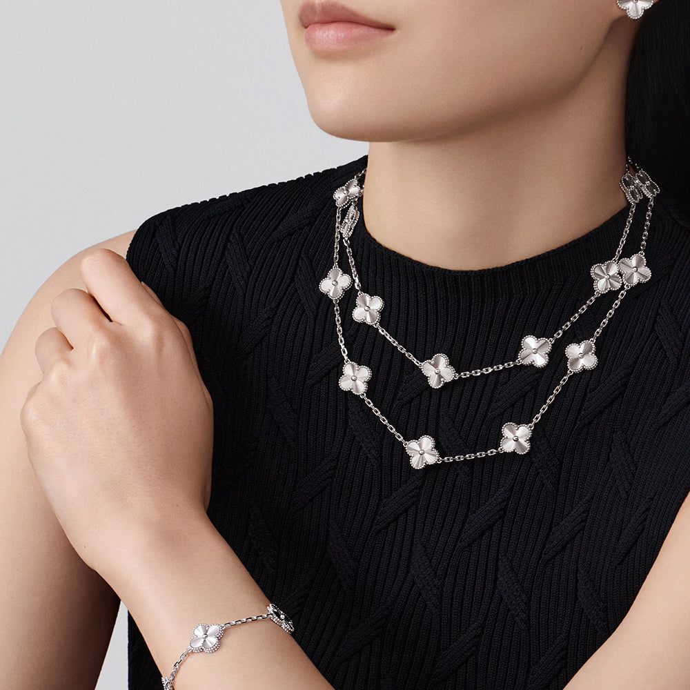 [Zalyn Jewelry ]CLOVER 20 MOTIFS DIAMOND SILVER