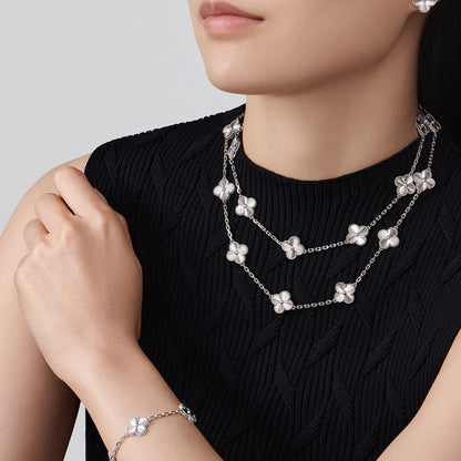 [Zalyn Jewelry ]CLOVER 20 MOTIFS DIAMOND SILVER