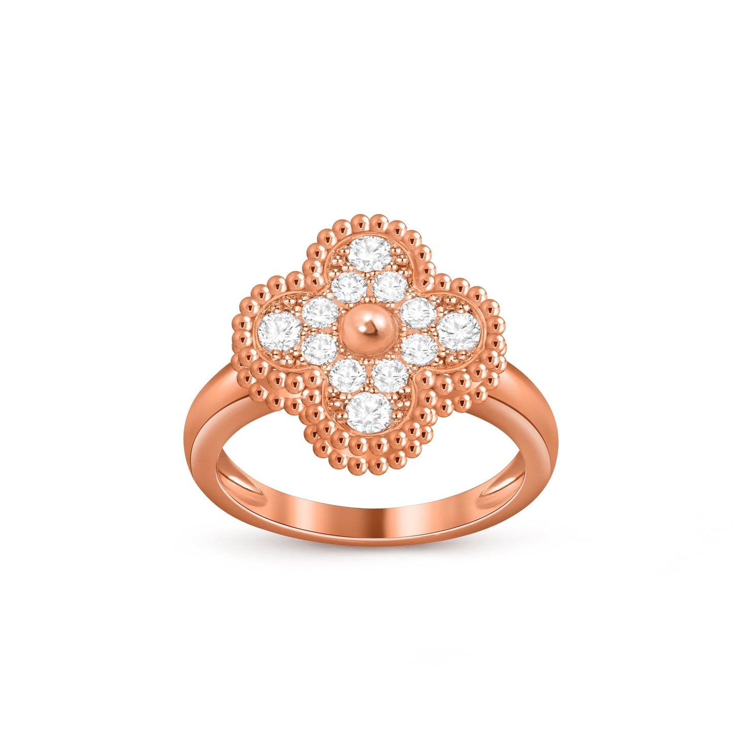 [Zalyn]LUCKY CLOVER VINTAGE ROSE GOLD RING COLLECTION