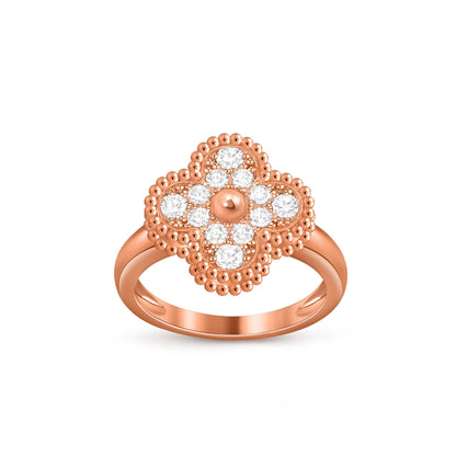 [Zalyn]LUCKY CLOVER VINTAGE ROSE GOLD RING COLLECTION