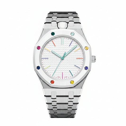 [Zalyn]OAK POP EXCLUSIVE SILVER STEEL STRAP