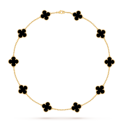 [Zalyn]CLASSIC LUCKY 10-MOTIF CLOVER NECKLACE GOLD COLLECTION