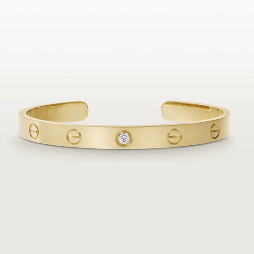[Zalyn Jewelry ]LOVE BRACELET 6.1MM 1 DIAMOND OPEN CUFF