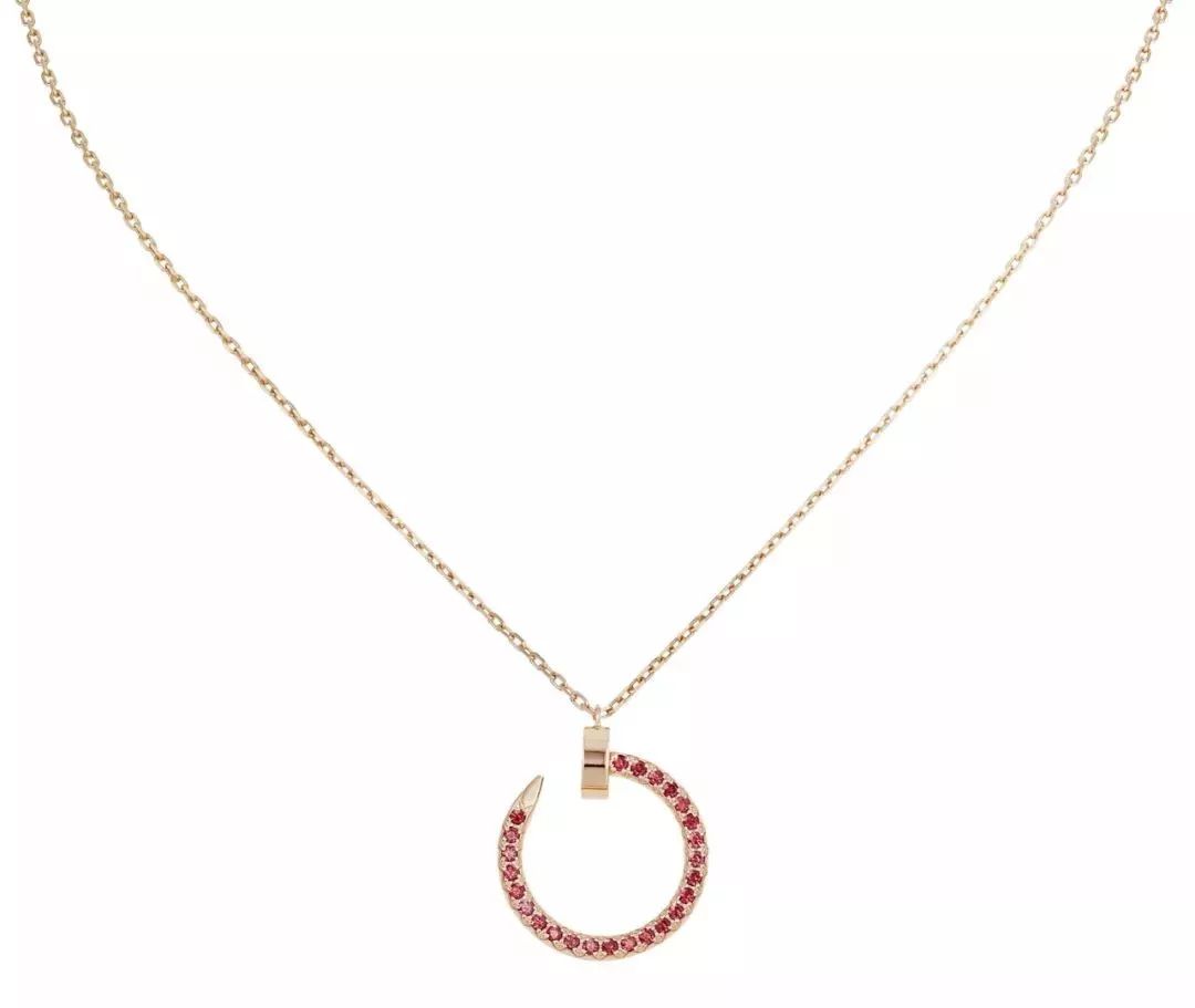 [Zalyn Jewelry ]JUSTE NECKLACE GOLD RED DIAMONDS