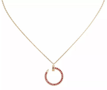 [Zalyn Jewelry ]JUSTE NECKLACE GOLD RED DIAMONDS