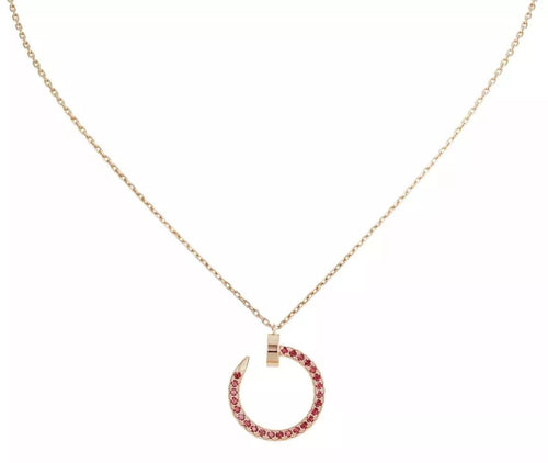 [Zalyn Jewelry ]JUSTE NECKLACE GOLD RED DIAMONDS
