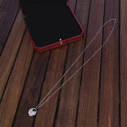 [Zalyn Jewelry ]AMULETTE SILVER FULL DIAMOND NECKLACE