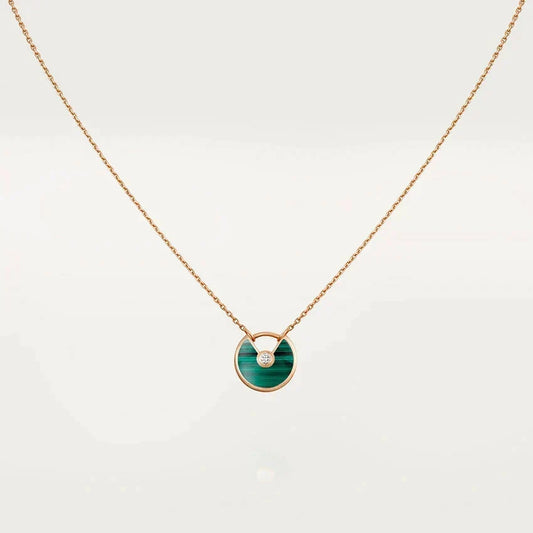[Zalyn Jewelry ]AMULETTE ROSE GOLD MALACHITE NECKLACE
