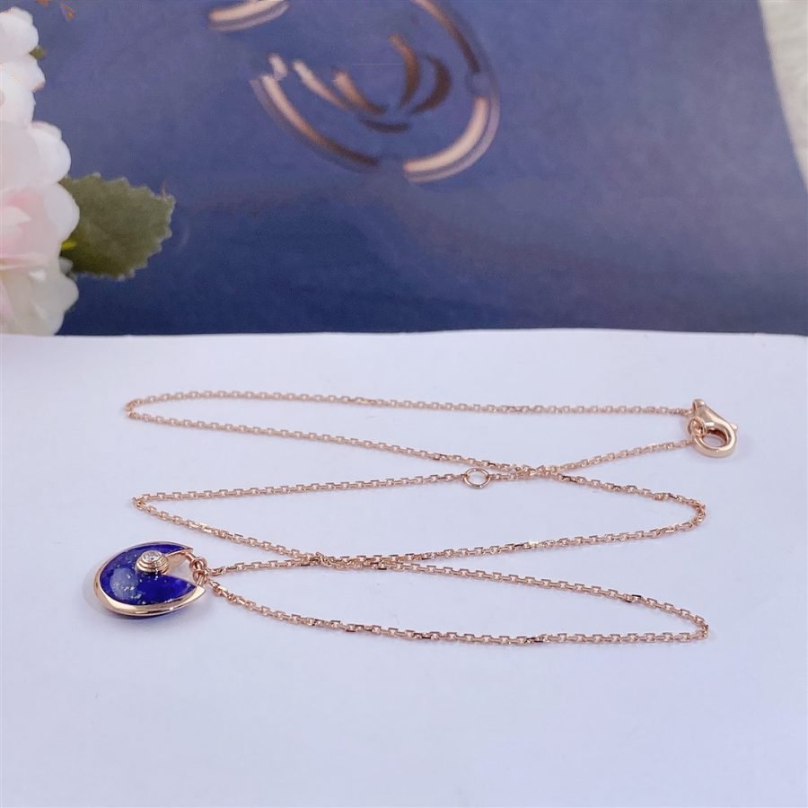 [Zalyn Jewelry ]AMULETTE ROSE GOLD AGATE NECKLACE