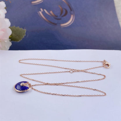 [Zalyn Jewelry ]AMULETTE ROSE GOLD AGATE NECKLACE