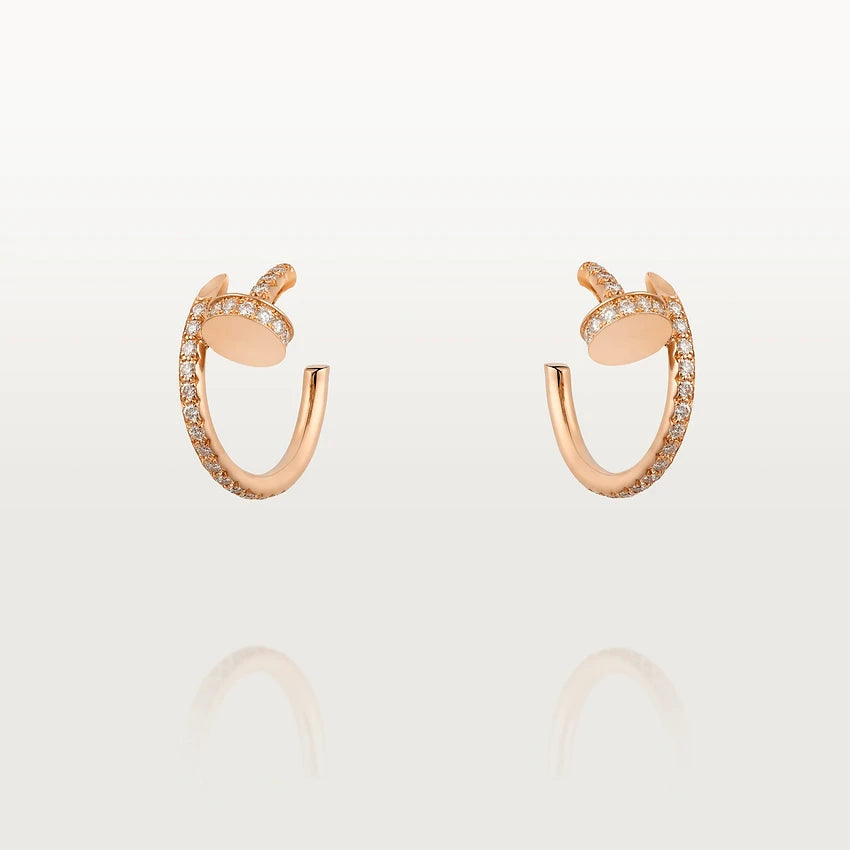 [Zalyn Jewelry ]JUSTE EARRINGS 12.75MM PINK GOLD DIAMOND