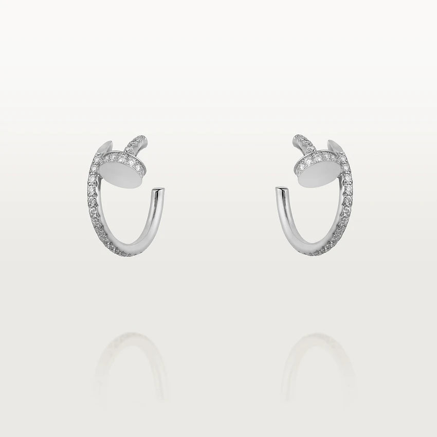 [Zalyn Jewelry ]JUSTE EARRINGS 12.75MM SILVER DIAMOND