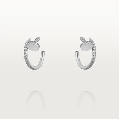 [Zalyn Jewelry ]JUSTE EARRINGS 12.75MM SILVER DIAMOND