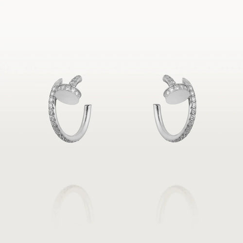 [Zalyn Jewelry ]JUSTE EARRINGS 12.75MM SILVER DIAMOND