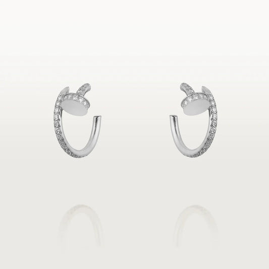 [Zalyn Jewelry ]JUSTE EARRINGS 12.75MM SILVER DIAMOND